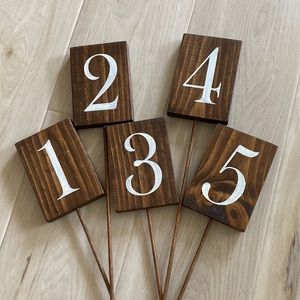 Rustic wood table numbers